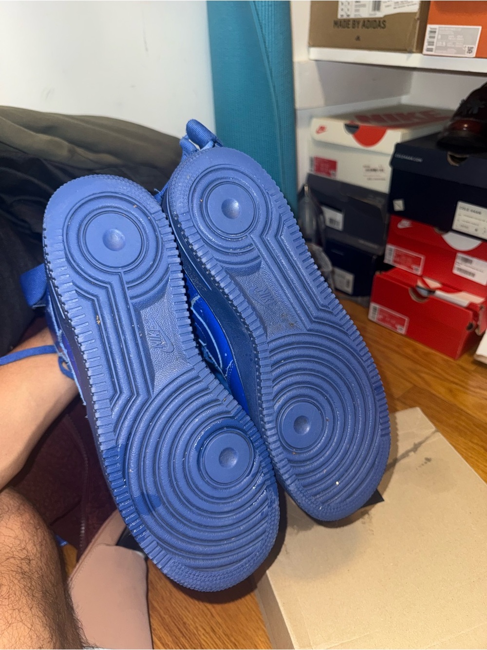 Nike Air Force 1 High-Top Sneakers in Royal Blue - Picture 4 of 5